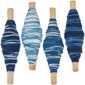 4 rouleaux 4 cordon rond en coton teint par nouage de couleurs, avec du fil d'or, pour le bricolage fabrication de bijoux