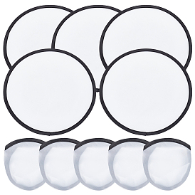 Abanico plegable de poliéster en blanco para sublimación, plano y redondo