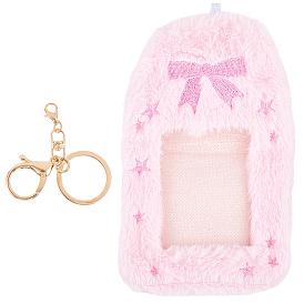 Сделай сам наборы для ключей, включая прямоугольный держатель для фотокарточек из акриловых волокон, железное кольцо для ключей