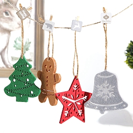 Christmas Felt Pendant Decorations, Hemp Rope Christmas Tree Hanging Ornaments