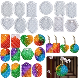 Moules à pendentif à motif stéréoscopique en silicone, bricolage, moules de résine, outils de moule d'artisanat en argile