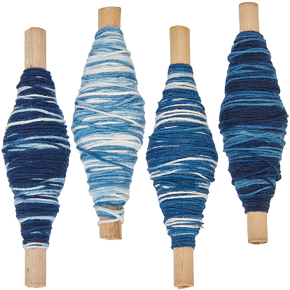 4 rouleaux 4 cordon rond en coton teint par nouage de couleurs, avec du fil d'or, pour le bricolage fabrication de bijoux