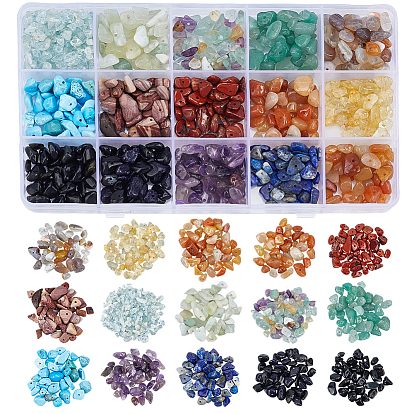 150 g 15 стили натуральных и синтетических бусин из смешанных драгоценных камней., смешанные окрашенные и неокрашенные