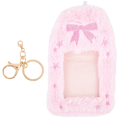 Сделай сам наборы для ключей, включая прямоугольный держатель для фотокарточек из акриловых волокон, железное кольцо для ключей