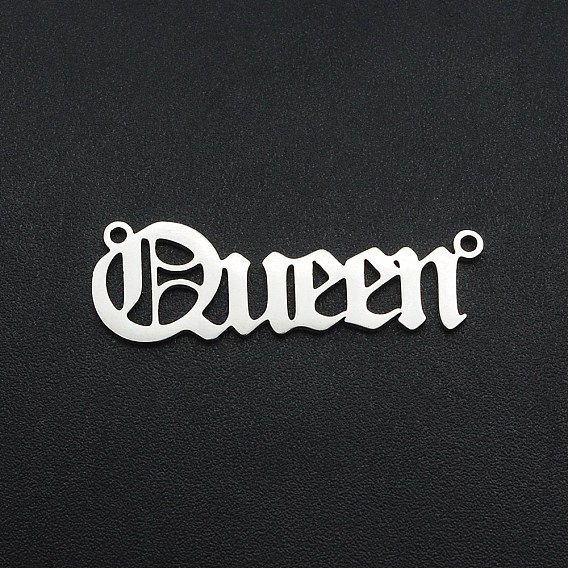 201 Stainless Steel Links, Old English, Queen, Laser Cut