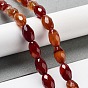 Natural Red Agate Beads Strands, Faceted Rice