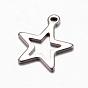 201 Edelstahl Reize, Stern, 15x13x1 mm, Bohrung: 1 mm