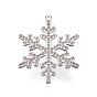 304 Stainless Steel Pendant Rhinestone Settings, Snowflake