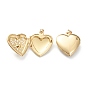 Brass Micro Pave Cubic Zirconia Locket Pendants, Photo Frame Pendants for Necklaces, Long-Lasting Plated, Hollow Heart