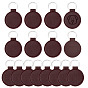 16Pcs PU Imitation Leather Keychains, with Alloy Findings, Flat Round, Platinum