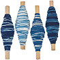 4 rouleaux 4 cordon rond en coton teint par nouage de couleurs, avec du fil d'or, pour le bricolage fabrication de bijoux