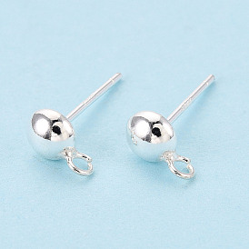 925 Результаты серьги стерлингового серебра, полукруглый