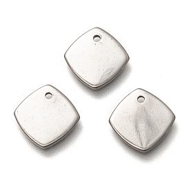 304 Stainless Steel Charms, Rhombus