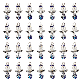 30шт. подвески из смолы от сглаза, с бусинами из сплава в тибетском стиле и акриловыми бусинами, имитирующими жемчуг, угол очарование