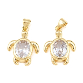 Латунь стекло кулоны, прелести черепахи, долговечный, стойки покрытие, без свинца и без кадмия, реальный 18 k позолоченный, fcaeted