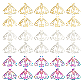 60 шт. 3 цвета 201 филигранные подвески из нержавеющей стали, гравированные металлические украшения, моль