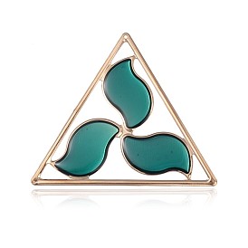 Light Gold Plated Iron Enamel Pendants, Triangle Pinwheel Big Pendants, 62.5x71.5x1mm, Hole: 1mm
