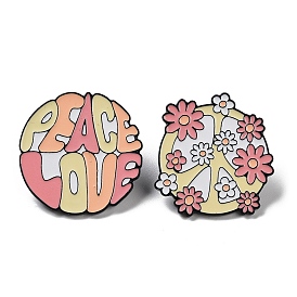 Love & Peace Theme Alloy Enamel Pin Brooch, for Backpack Clothes