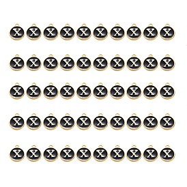 Подвески из позолоченного сплава, с эмалью, эмалированные блестки, плоско-круглые