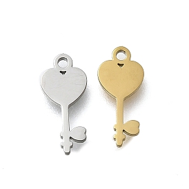 304 прелести нержавеющей стали, сердце ключ очарование, лазерная резка