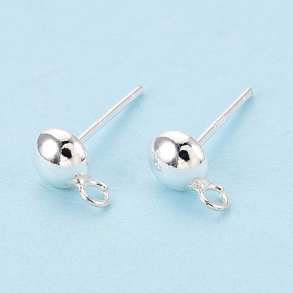 925 Результаты серьги стерлингового серебра, полукруглый