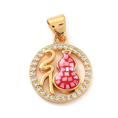 Природные подвески оболочки, с прозрачным кубическим цирконием и фурнитурой из золотой латуни, плоские круглые с кальян