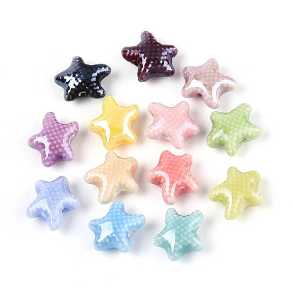 Фарфоровые бусины ручной работы, морская звезда, яркие глазированный фарфор