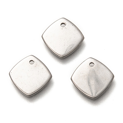 304 Stainless Steel Charms, Rhombus