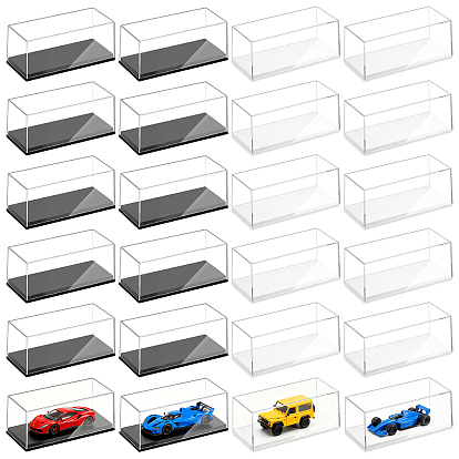 36 сумки 2 стили прозрачные акриловые игрушки фигурки демонстрационные коробки, пылезащитные витрины для минифигурок с основанием, прямоугольные