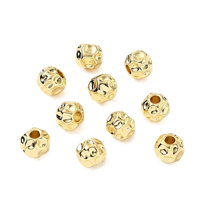 Круглые латунные бусины с канавками, с силиконовым, стойки покрытие, долговечный, без свинца и без кадмия