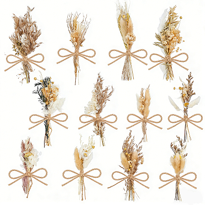 12шт. мини-букет из сухоцветов, с пеньковой веревки, для домашнего декора
