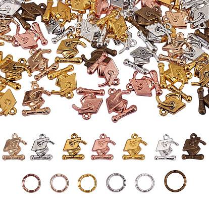 70Подвески из сплава для выпускных колпачков, с 70 железными открытыми прыжковыми кольцами