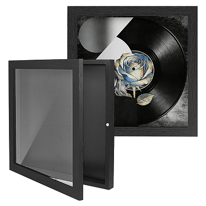 Деревянные магнитные коробки для футболок, со стеклянным окном, квадратный