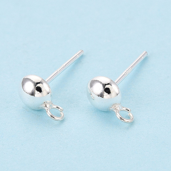 925 Результаты серьги стерлингового серебра, полукруглый