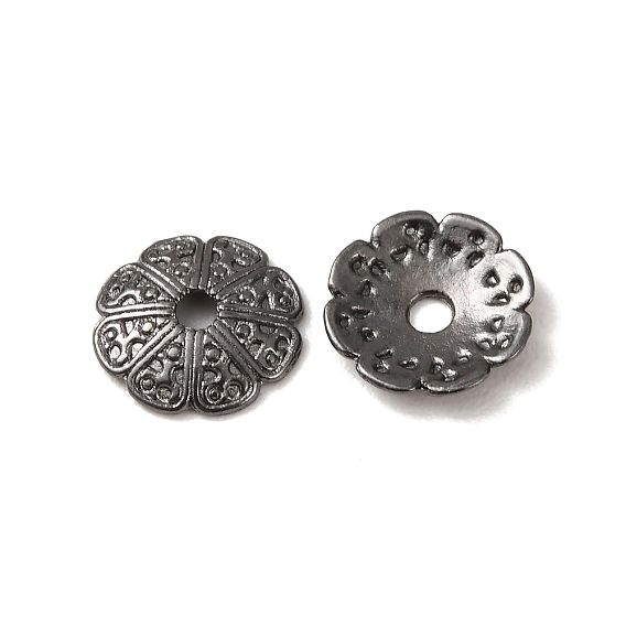 Tibetischen Stil Legierung Perlenkappen, Bleifrei und cadmium frei, 13 mm in Durchmesser, 2.5 mm dick, Bohrung: 2.5 mm
