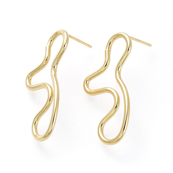 Латунь серьги, с ушными гайками и 925 булавкой из стерлингового серебра