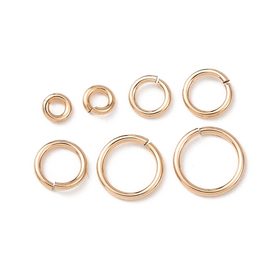 1/20 14k открытые соединительные кольца с золотым покрытием, круглый отрезок, покрытый желтым золотом
