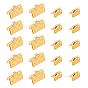 20pcs 2 style 304 extrémités de sertissage de ruban en acier inoxydable, rectangle