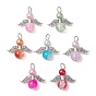 7шт 7 цвета прозрачные хрустальные стеклянные подвески, ангельские прелести, с петлей из сплава