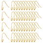 60Pcs Brass Earring Hooks, Ear Wire with Loops, Shell Shape