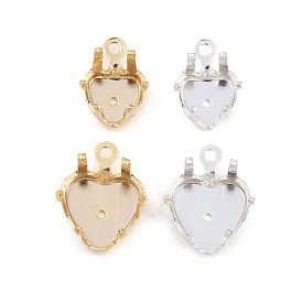 Оправа в форме сердца из латуни с пришивными зубцами, настройки когтей для остроконечных страз, без кадмия и без свинца