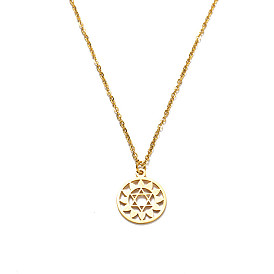 Lotus Flower Sweater Chain Necklace - Titanium Steel Laser Cut Jewelry