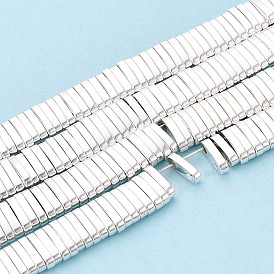 Electroplate no magnéticas de hematita sintética enlaces multifilares, 2 agujero, para la fabricación de pulseras elásticas de azulejos, Rectángulo