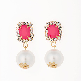 Fashion Crystal Jewelry Earrings Studs - Geometric Shape E013