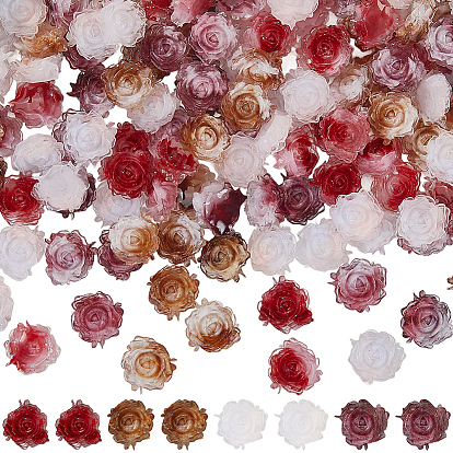 200шт 4 цвета цветок смоляные кабошоны, ногтей декоративные аксессуары