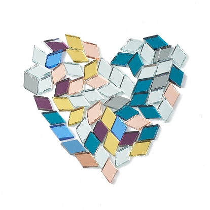Rhombus Mosaic Tiles Glass Cabochons, for Home Decoration or DIY Crafts