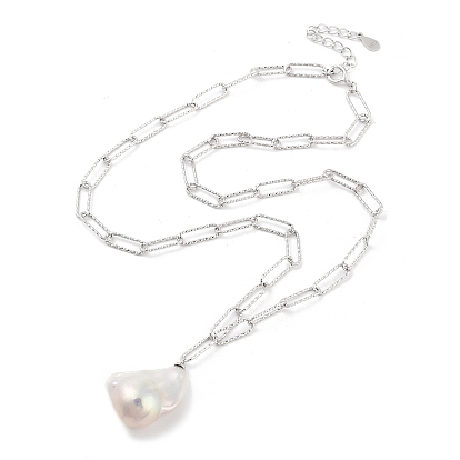 925 Sterling Silver with Pearl Pendant Necklaces