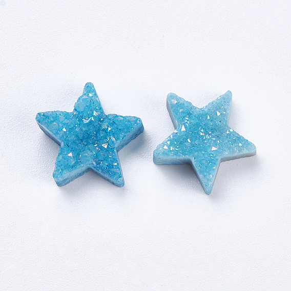 Натуральный druzy кристалл кварца, с покрытием цвета радуги, окрашенные, звезда