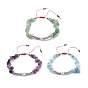 Natural Gemstone Chips & Shell Pearl & Synthetic Hematite Braided Bead Bracelet, Adjustable Bracelet for Women