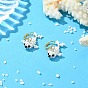 Серьги-подвески с застежкой-крючком из плетеного стеклянного бисера, морской волк, золотые